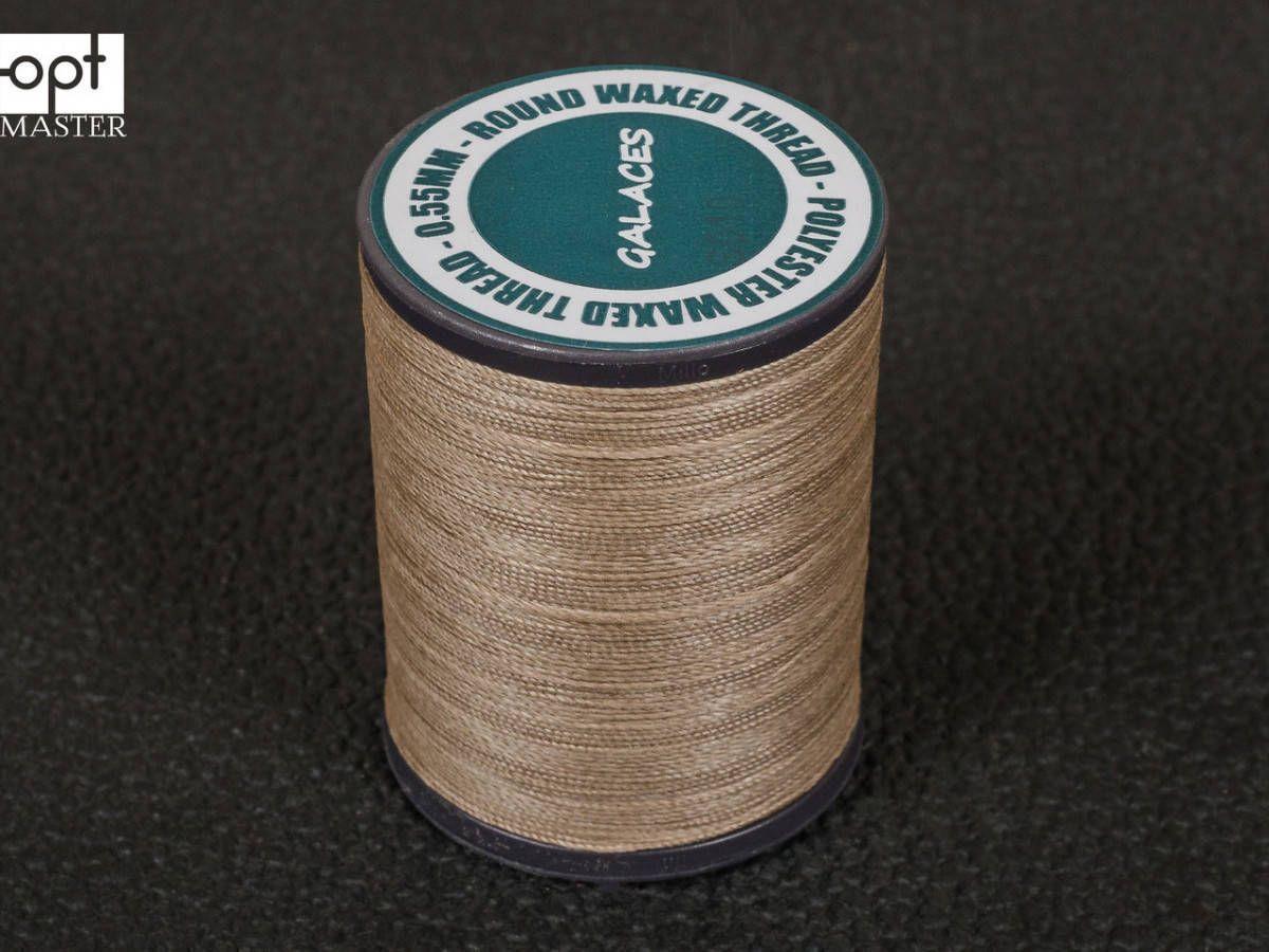 Galaces 0.55мм серо-коричневая (S024) нить круглая вощёная по коже, Коричневый