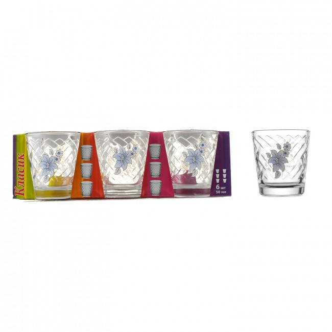 Набор стопок "Успех" 50мл 6шт декор цветы (8229/9160), Прозрачный
Набор стопок "Успех" 50мл 6шт декор цветы (8229/9160), Прозрачный