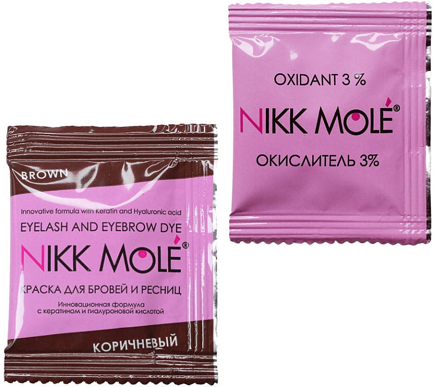 Nikk Mole Краска + окислитель для бровей и ресниц Brown, саше, 5 мл
Nikk Mole Краска + окислитель для бровей и ресниц Brown, саше, 5 мл