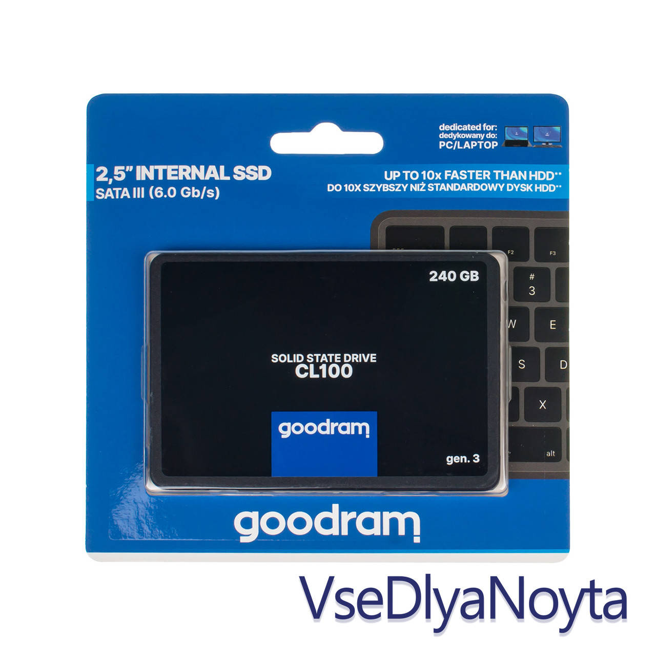 Жесткий диск 2.5" SSD 240Gb Goodram CL100 Series, SSDPR-CL100-240-G3, TLC NAND, SATA-III 6Gb/s, зап/чт. -
Жесткий диск 2.5" SSD 240Gb Goodram CL100 Series, SSDPR-CL100-240-G3, TLC NAND, SATA-III 6Gb/s, зап/чт. -