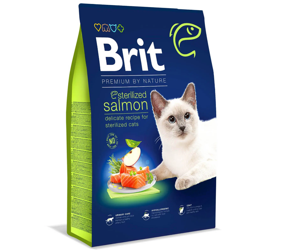 Сухой корм для стерилизованных котов Brit Premium by Nature Cat Sterilized Salmon 8 кг (лосось)
Сухой корм для стерилизованных котов Brit Premium by Nature Cat Sterilized Salmon 8 кг (лосось)