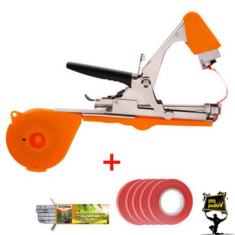 Степлер для подвязки TITAN 2 жёлтый + скобы + 20 лент 
Степлер для подвязки TITAN 2 жёлтый + скобы + 20 лент