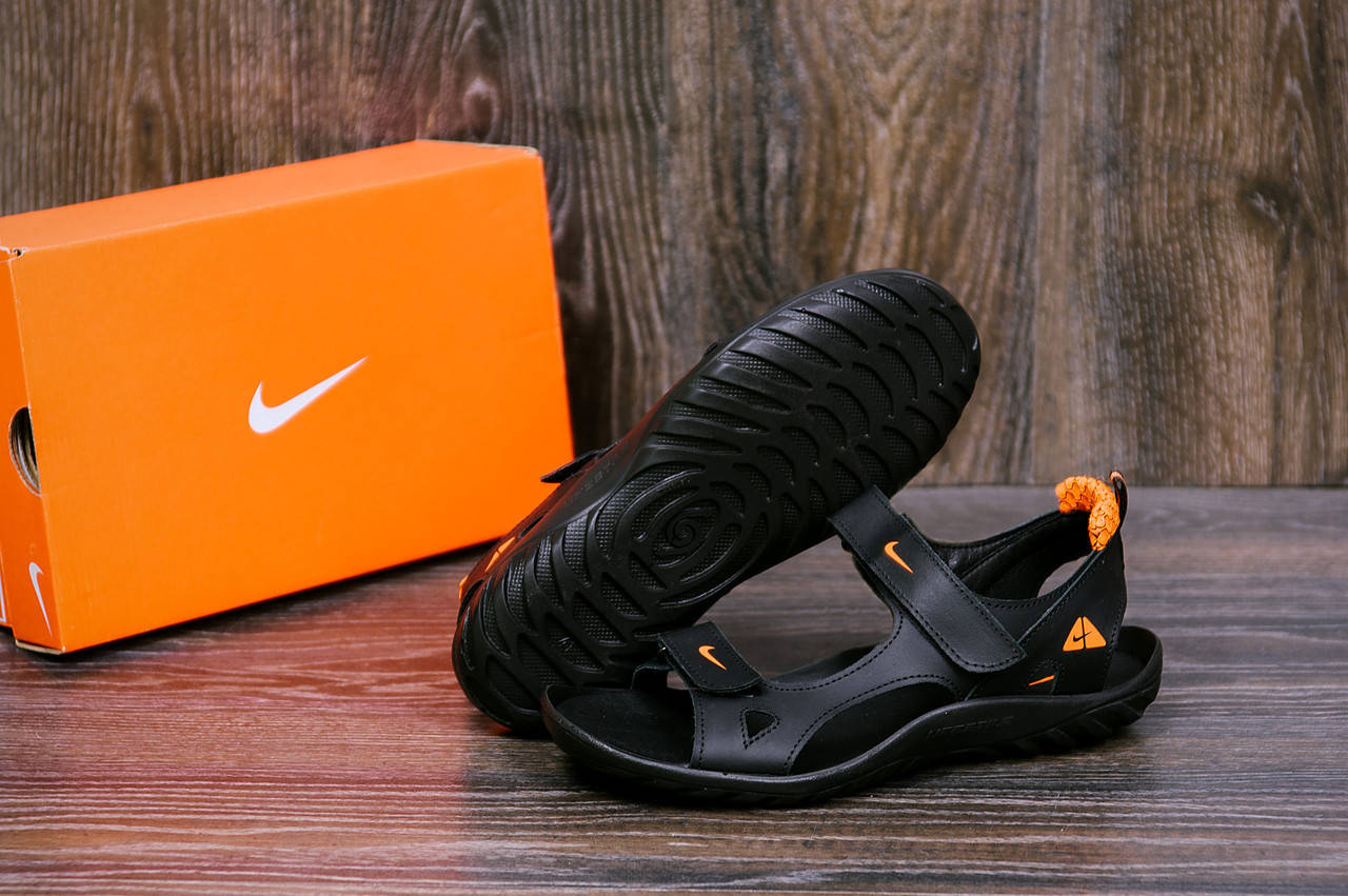 Кожаные мужские спортивные босоножки от производителя украинского Nike NS orange на липучках, Черный
Кожаные мужские спортивные босоножки от производителя украинского Nike NS orange на липучках, Черный