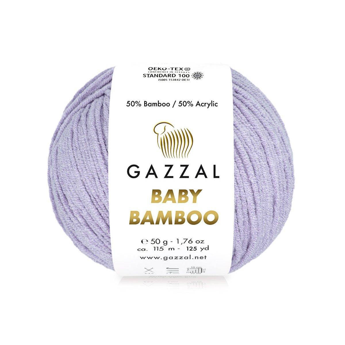 Gazzal Baby Bamboo (Газзал Беби Бамбу) № 95216 светло-сиреневый (Пряжа бамбук, нитки для вязания)
Gazzal Baby Bamboo (Газзал Беби Бамбу) № 95216 светло-сиреневый (Пряжа бамбук, нитки для вязания)