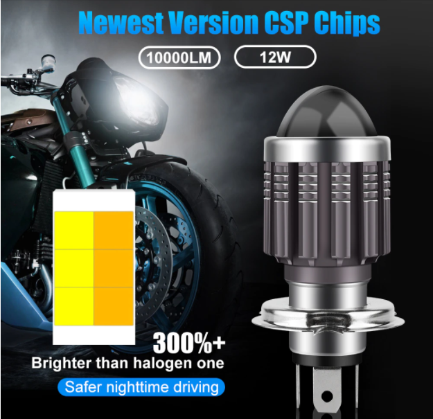Светодиодная лампа H4 LED Moto (цена за 1штуку) для мотоциклов, скутеров, ближний/дальний 9-16V 2800Lm 6000K
Светодиодная лампа H4 LED Moto (цена за 1штуку) для мотоциклов, скутеров, ближний/дальний 9-16V 2800Lm 6000K