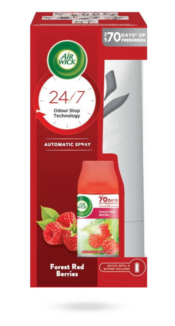 Автоматический освежитель воздуха Air Wick Freshmatic Life Scents + сменный блок Лесные ягоды 250 мл
Автоматический освежитель воздуха Air Wick Freshmatic Life Scents + сменный блок Лесные ягоды 250 мл
