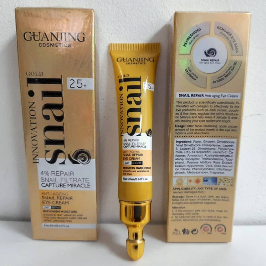 Антивозрастной крем для кожи вокруг глаз Guanjing с муцином улитки 25+
Антивозрастной крем для кожи вокруг глаз Guanjing с муцином улитки 25+