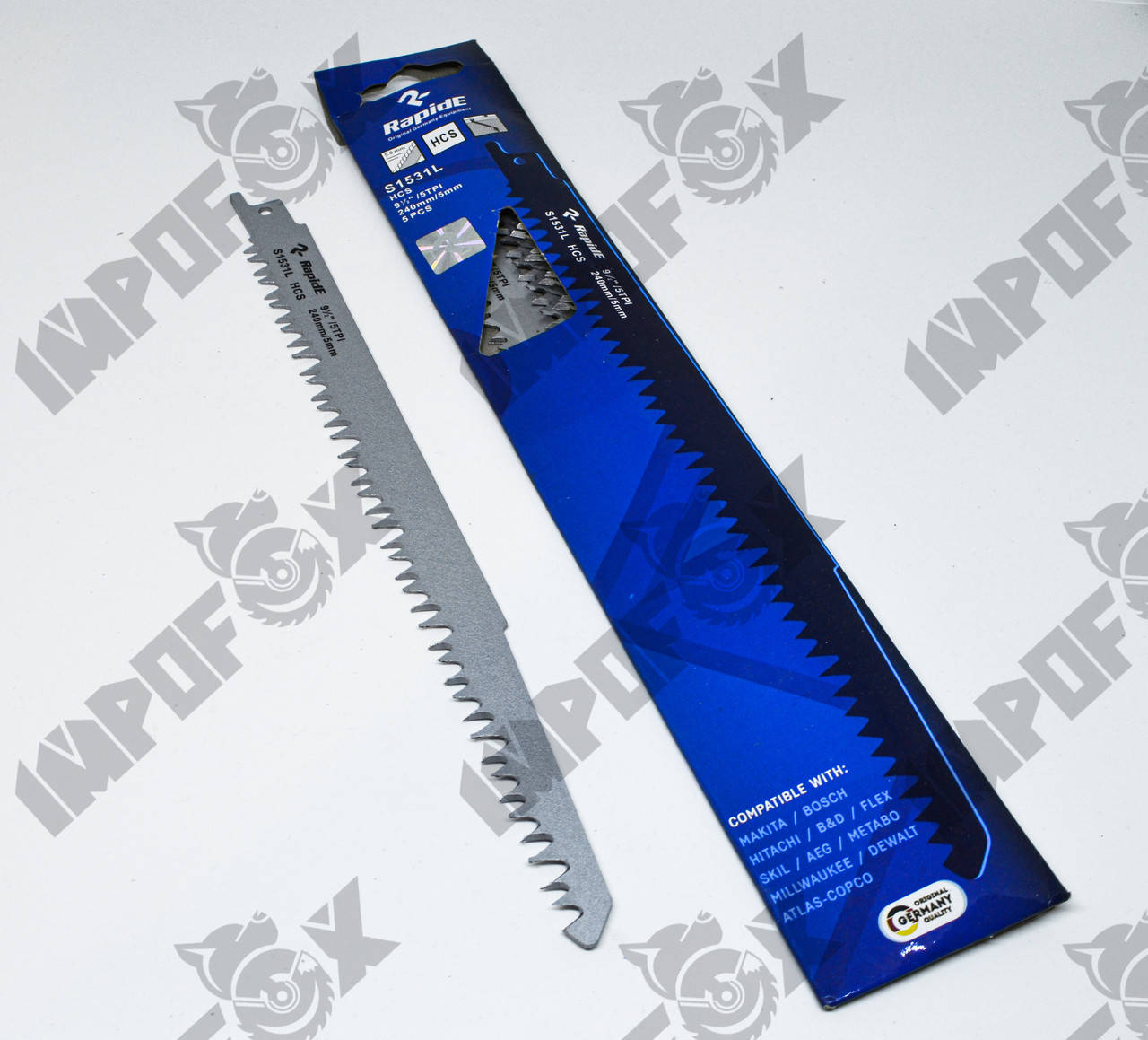 Пильное полотно для сабельных пил RapidE Sabre Blade - S1531L Wood (дерево) L=240mm (5 Штук)
Пильное полотно для сабельных пил RapidE Sabre Blade - S1531L Wood (дерево) L=240mm (5 Штук)