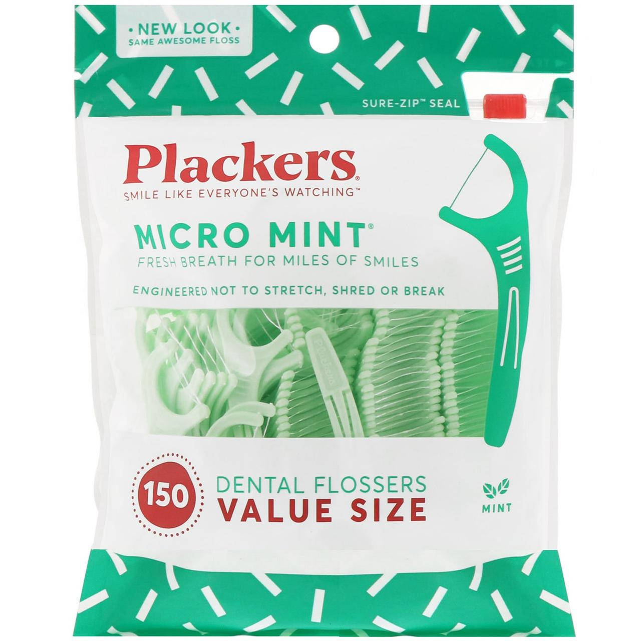 Plackers, Micro Mint, зубочистки с нитью, экономичная упаковка, мята, 150 шт., официальный сайт, PLC-18651
Plackers, Micro Mint, зубочистки с нитью, экономичная упаковка, мята, 150 шт., официальный сайт, PLC-18651