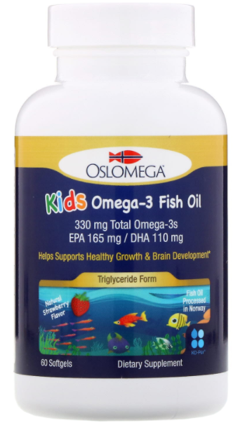 Oslomega, рыбий жир с омега-3 для детей, натуральный клубничный вкус, 60 капсул из рыбьего желатина
Oslomega, рыбий жир с омега-3 для детей, натуральный клубничный вкус, 60 капсул из рыбьего желатина