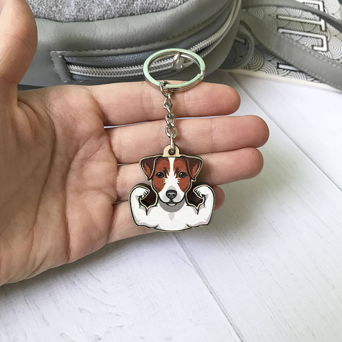 Деревянный брелок "Джек-Рассел терьер", Белый
Деревянный брелок "Джек-Рассел терьер", Белый