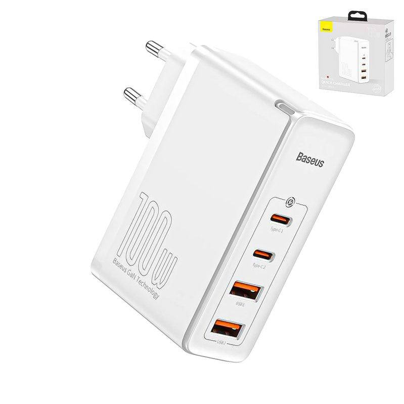 Мережевий зарядний пристрій Baseus GaN2 Pro, Quick Charge, 220 В, біле, USB тип-C, USB тип-A, з кабелем USB
Мережевий зарядний пристрій Baseus GaN2 Pro, Quick Charge, 220 В, біле, USB тип-C, USB тип-A, з кабелем USB