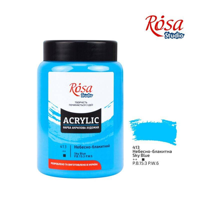 Фарба акрилова, Небесно-блакитна, 400 мл, ROSA Studio 
Фарба акрилова, Небесно-блакитна, 400 мл, ROSA Studio