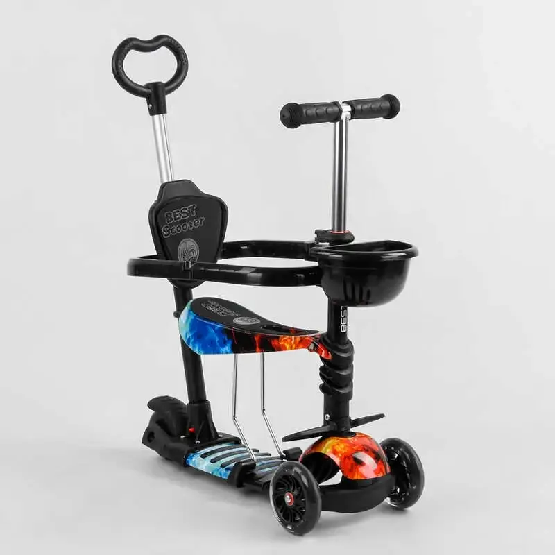 Самокат-трансформер 6-в-1 с бортиком и подсветкой Best Scooter Корзинка черный с красным S 6908
Самокат-трансформер 6-в-1 с бортиком и подсветкой Best Scooter Корзинка черный с красным S 6908