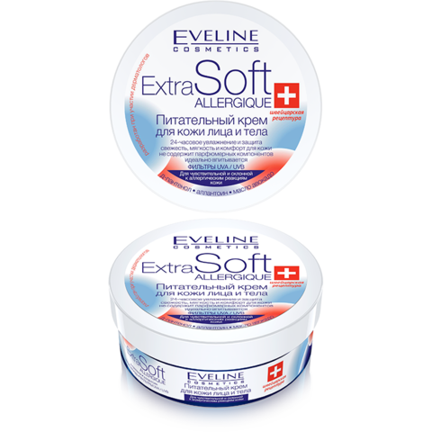 Крем для лица и тела Extra Soft 200 мл. Eveline Питательный для чуствительной кожи Эвелин
Крем для лица и тела Extra Soft 200 мл. Eveline Питательный для чуствительной кожи Эвелин