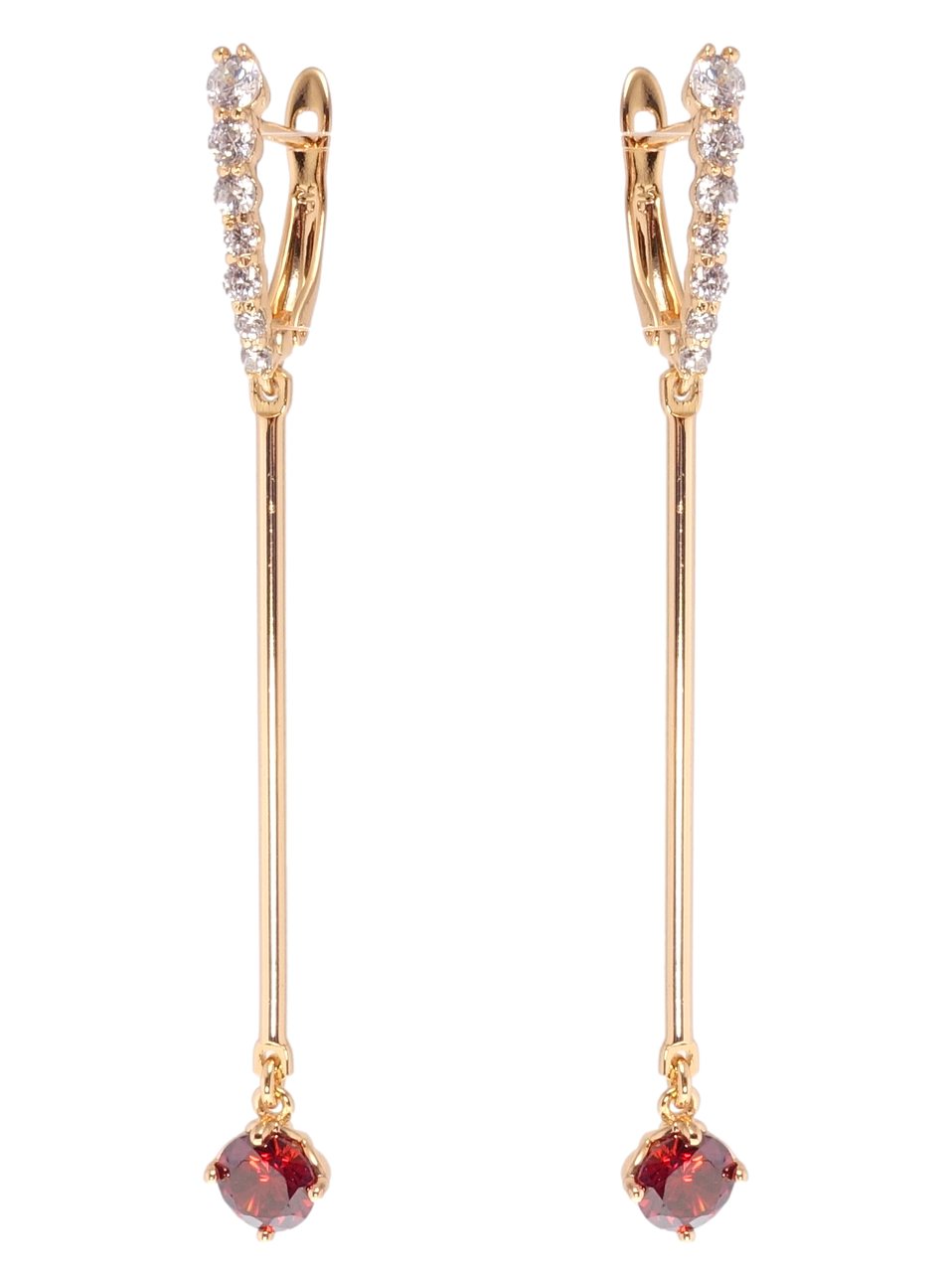 Серьги Xuping Позолота 18K подвески английский замок "Красные фианиты" 
Серьги Xuping Позолота 18K подвески английский замок "Красные фианиты"