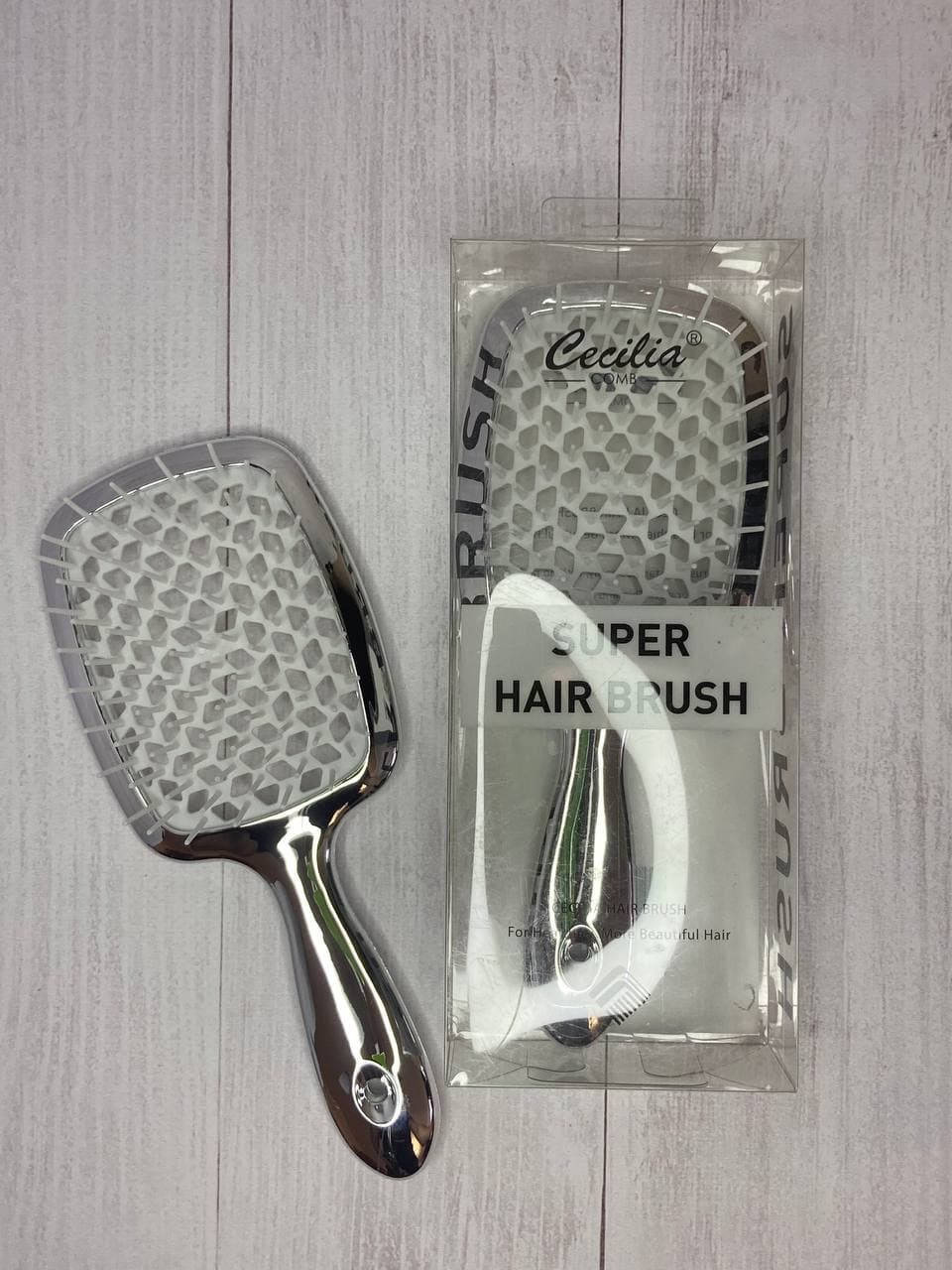 Пластиковая массажная расческа щетка Cecilia Super Hair Brush с нейлоновыми зубчикам гляець, Комбинированный цвет
Пластиковая массажная расческа щетка Cecilia Super Hair Brush с нейлоновыми зубчикам гляець, Комбинированный цвет