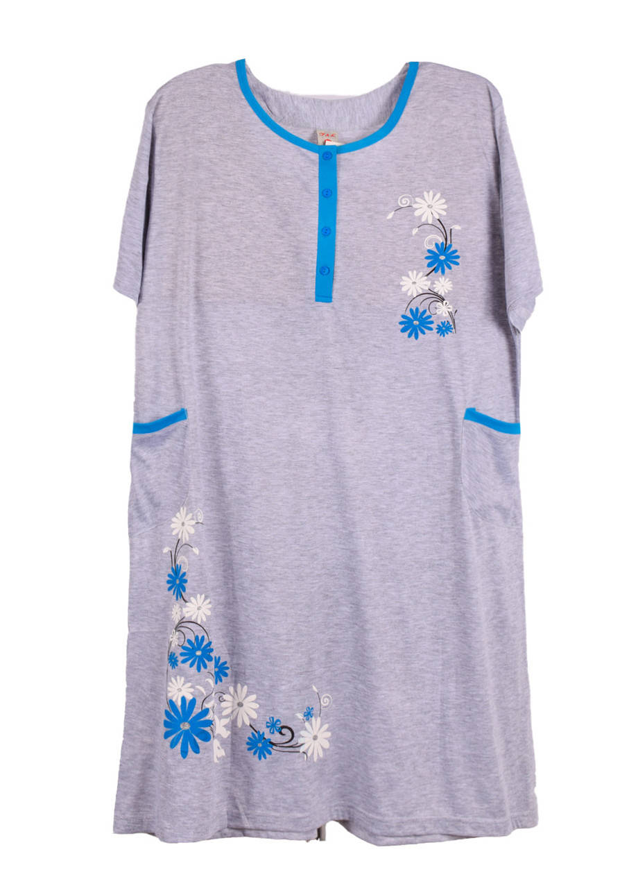 Платье домашнее летнее с коротким рукавом ботал Collection D42-4. Размер: 9XL 62-64
Платье домашнее летнее с коротким рукавом ботал Collection D42-4. Размер: 9XL 62-64