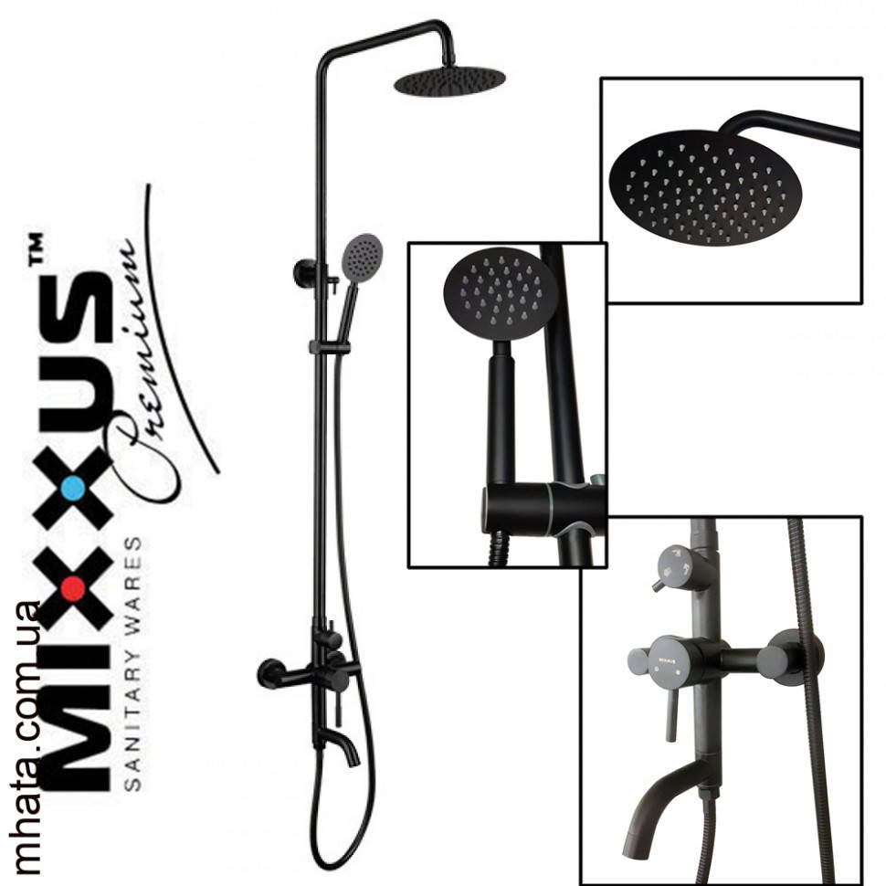 MIXXUS SUS-009-J BLACK Душевая колонна со смесителем из нерж. стали SUS304, Черный
MIXXUS SUS-009-J BLACK Душевая колонна со смесителем из нерж. стали SUS304, Черный