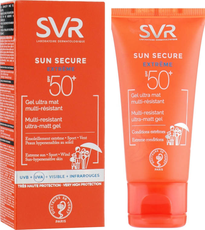 Матирующий солнцезащитный гель СВР Сан Секьюе для лица SVR Sun Secure Extreme Gel Ultra Mat SPF 50+ 50мл
Матирующий солнцезащитный гель СВР Сан Секьюе для лица SVR Sun Secure Extreme Gel Ultra Mat SPF 50+ 50мл