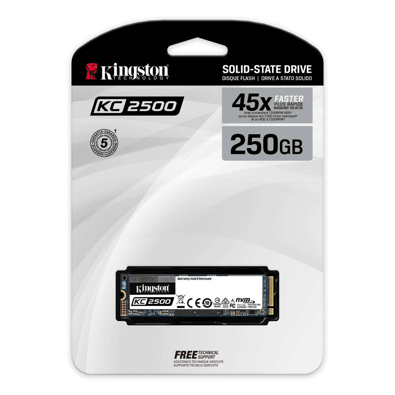 Накопитель SSD M.2 2280 NVMe 250GB Kingston KC2500 (SKC2500M8/250G) R3500MBs W1200MBs новый
Накопитель SSD M.2 2280 NVMe 250GB Kingston KC2500 (SKC2500M8/250G) R3500MBs W1200MBs новый