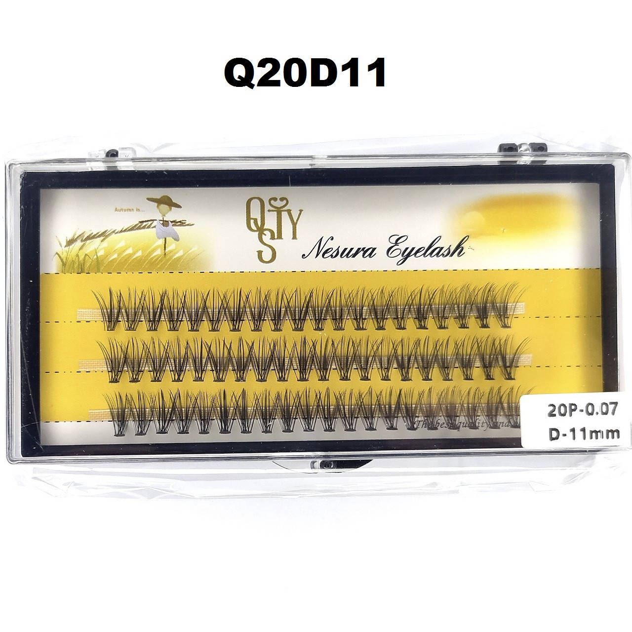 Ресницы QSTY Nesura Eyelash 20D, 11 мм, изгиб D, 0,07, 60 пучков Несура пучки безузелковые, Черный
Ресницы QSTY Nesura Eyelash 20D, 11 мм, изгиб D, 0,07, 60 пучков Несура пучки безузелковые, Черный