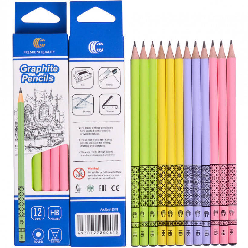 Карадаш простой пастельный корпус 43518, Серый
Карадаш простой пастельный корпус 43518, Серый