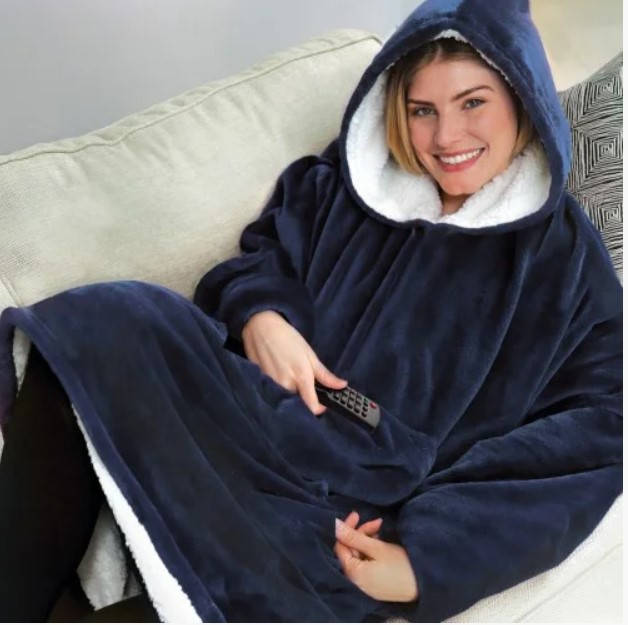 Плед толстовка двухсторонняя Huggle Hoodie халат с капюшоном и рукавами унисекс синий
Плед толстовка двухсторонняя Huggle Hoodie халат с капюшоном и рукавами унисекс синий