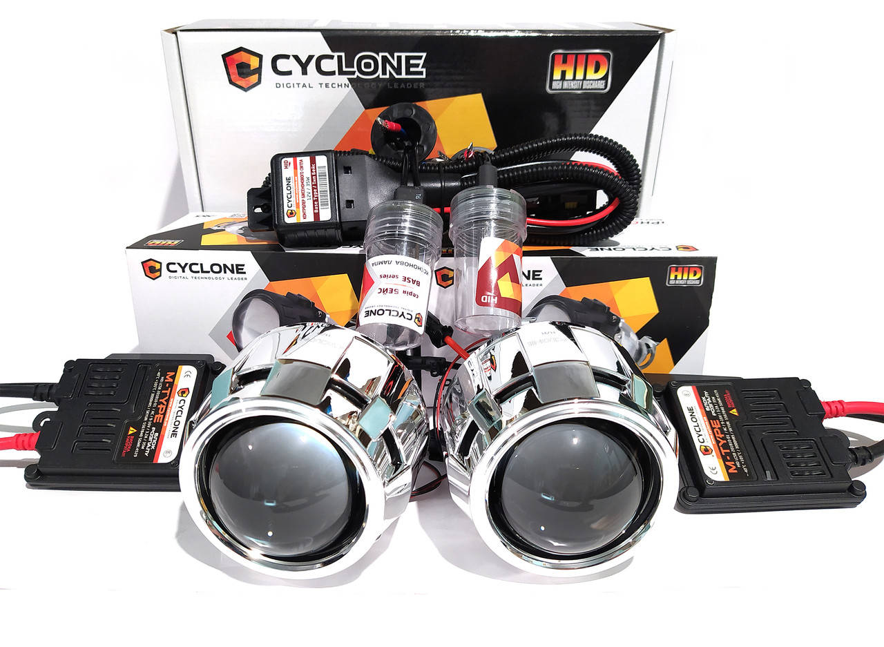 Биксеноновые линзы Cyclone G5 2.5" и ксенон блоки розжига M-type комплект с проводкой
Биксеноновые линзы Cyclone G5 2.5" и ксенон блоки розжига M-type комплект с проводкой