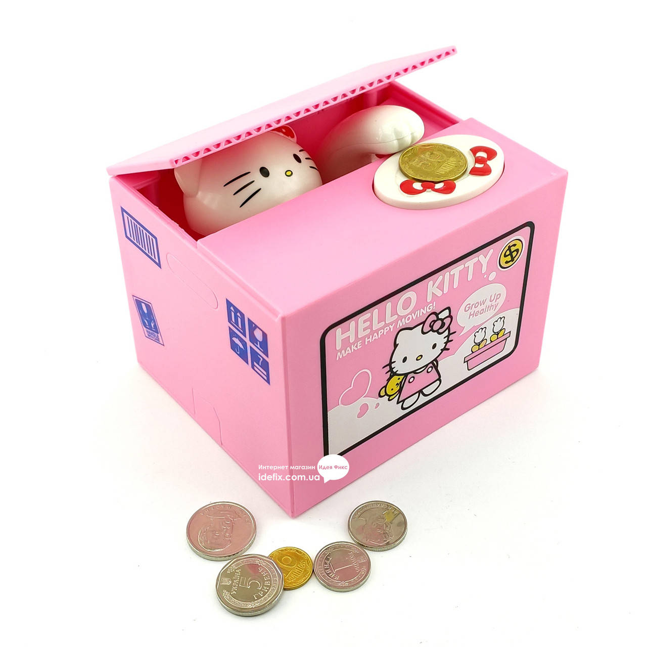 Интерактивная копилка "Hello Kitty" на батарейках 12х9х10см (32087)
Интерактивная копилка "Hello Kitty" на батарейках 12х9х10см (32087)