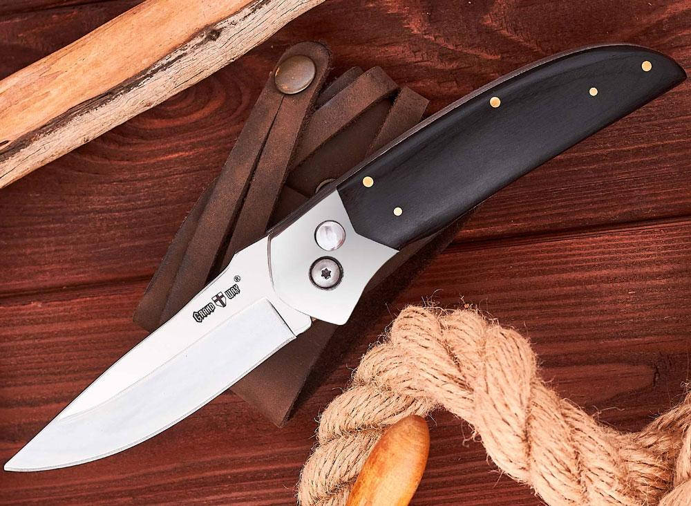 Выкидной нож автоматический на кнопке 095, твердая сталь 440C, Коричневый
Выкидной нож автоматический на кнопке 095, твердая сталь 440C, Коричневый