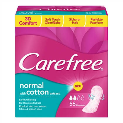 Carefree Slipeinlagen normal mit cotton extract - Женские гигиенические прокладки две капли 56 шт
Carefree Slipeinlagen normal mit cotton extract - Женские гигиенические прокладки две капли 56 шт