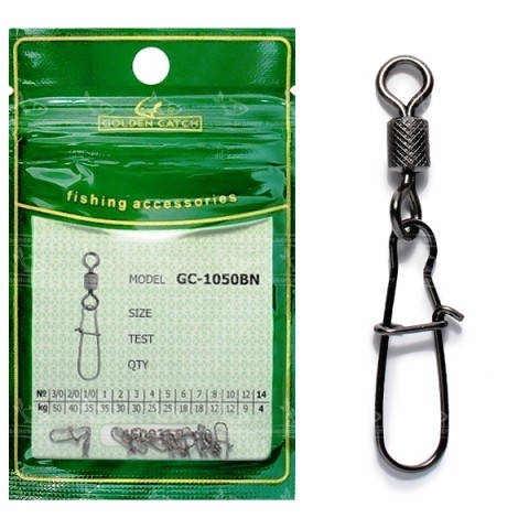 Карабин с вертлюгом американка GC 1050BN №10 (12шт) 
Карабин с вертлюгом американка GC 1050BN №10 (12шт)