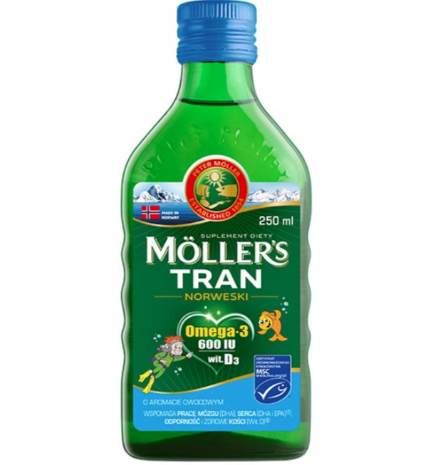 Mollers Tran Omega-3 Рыбий Жир с Витамином D3, А и Е с Фруктовым Вкусом Для Детей Старше 3 лет
Mollers Tran Omega-3 Рыбий Жир с Витамином D3, А и Е с Фруктовым Вкусом Для Детей Старше 3 лет