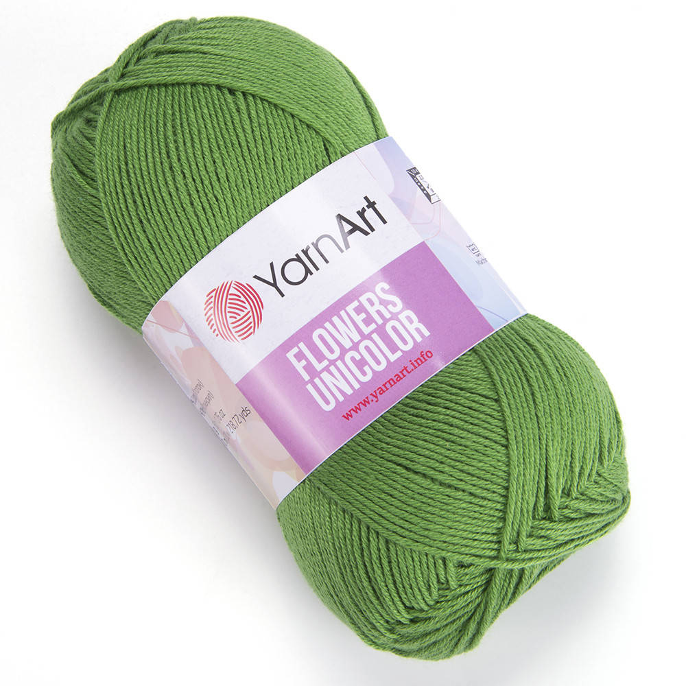 YarnArt Flowers Unicolor (ЯрнАрт Фловерс Униколор) № 759 зеленый (Пряжа коттон, нитки для вязания), Зелёный
YarnArt Flowers Unicolor (ЯрнАрт Фловерс Униколор) № 759 зеленый (Пряжа коттон, нитки для вязания), Зелёный