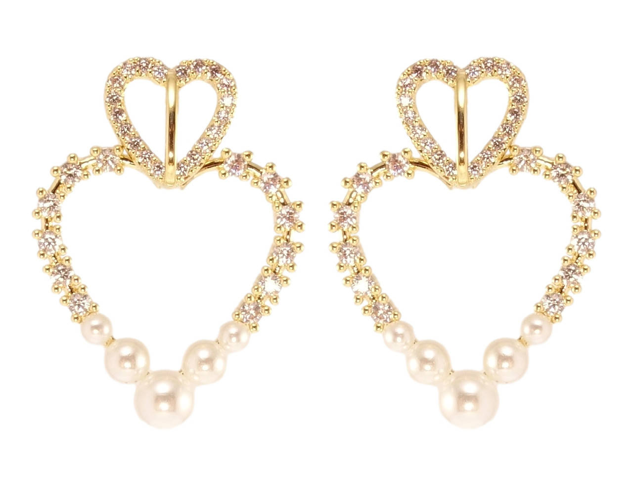 Серьги Xuping JEAN GOUJON Позолота 14K игла серебро 925 гвоздики (пусеты) "Сердечки с цирконием и жемчужинами"
Серьги Xuping JEAN GOUJON Позолота 14K игла серебро 925 гвоздики (пусеты) "Сердечки с цирконием и жемчужинами"
