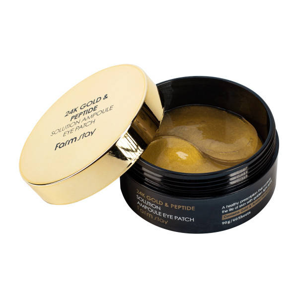 Патчи для глаз с 24-х каратным золотом и пептидами FarmStay 24k gold & peptide solution ampoule eye patch
Патчи для глаз с 24-х каратным золотом и пептидами FarmStay 24k gold & peptide solution ampoule eye patch