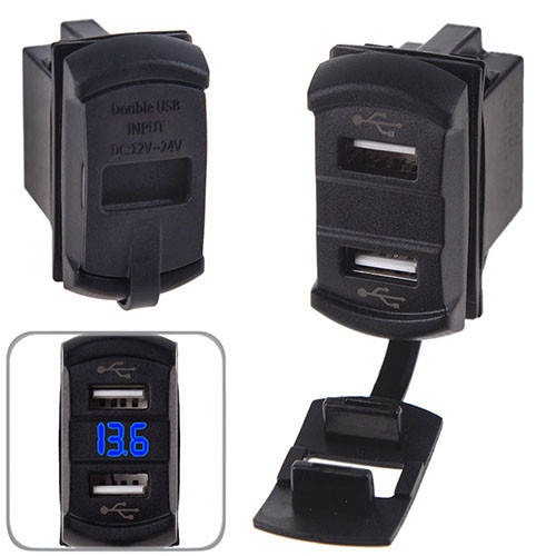 Автомобильное зарядное устройство 2 USB 12-24V врезное + вольтметр (10258 USB-12-24V 2,1A BLU)
Автомобильное зарядное устройство 2 USB 12-24V врезное + вольтметр (10258 USB-12-24V 2,1A BLU)
