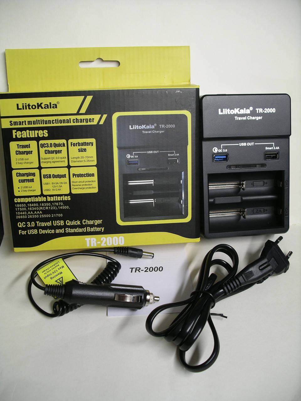 Зарядное устройство Liitokala Lii TR-2000 + USB1-QC 3.0, USB2-5V 2.4A
Зарядное устройство Liitokala Lii TR-2000 + USB1-QC 3.0, USB2-5V 2.4A