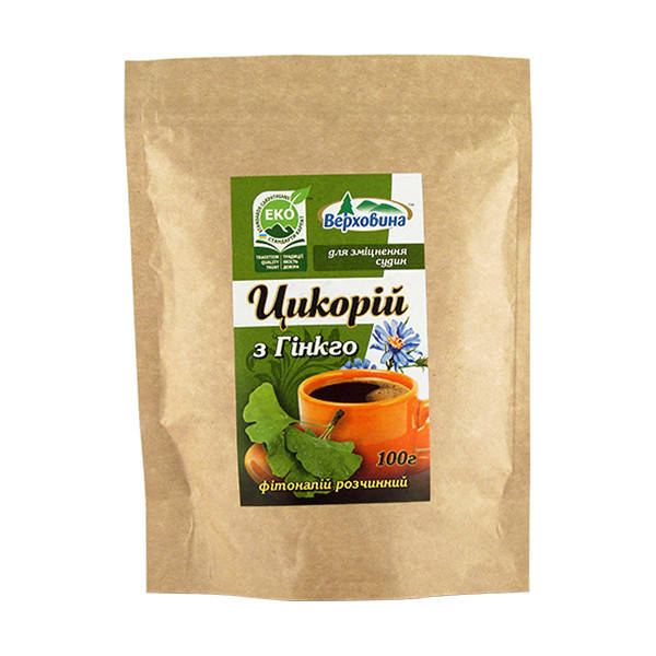 Цикорий с гинкго Для укрепления сосудов Верховинка 100г
Цикорий с гинкго Для укрепления сосудов Верховинка 100г