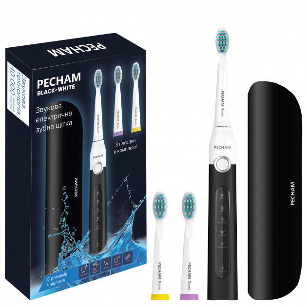 Электрическая зубная щетка Pecham Black-White Travel 
Электрическая зубная щетка Pecham Black-White Travel