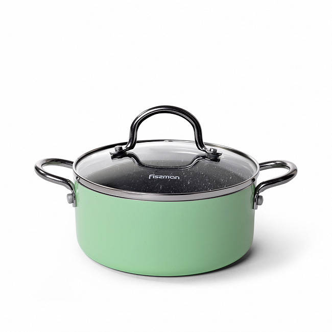 Кастрюля "Mini Chef" 16х7см/1.3л с антип. каменным покрытием алюминиевая со стеклянной крышкой Fissman, Зелёный
Кастрюля "Mini Chef" 16х7см/1.3л с антип. каменным покрытием алюминиевая со стеклянной крышкой Fissman, Зелёный