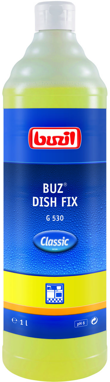 BUZ DISH FIX G 530 нейтральное средство для мытья посуды вручную, 1 л 
BUZ DISH FIX G 530 нейтральное средство для мытья посуды вручную, 1 л