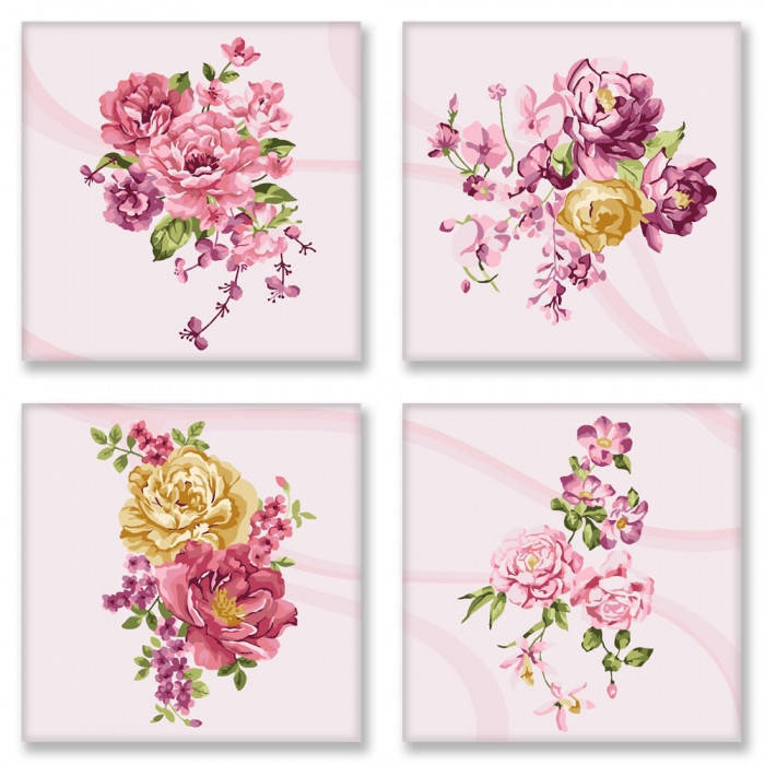 Набор для росписи по номерам из 4х картин. Полиптих "Цветочная нежность" KNP009, 18х18 см
Набор для росписи по номерам из 4х картин. Полиптих "Цветочная нежность" KNP009, 18х18 см