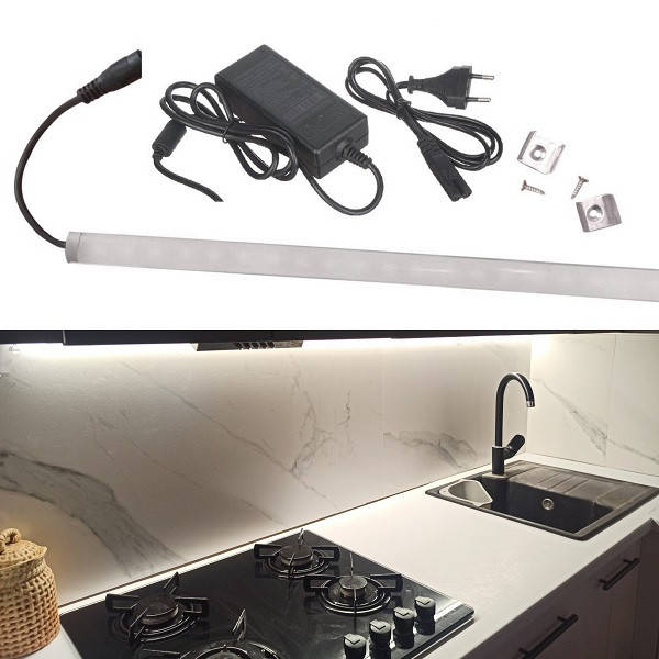 LED подсветка на кухню 90 см, готовый комплект с креплениями и блоком питания, нейтральный
LED подсветка на кухню 90 см, готовый комплект с креплениями и блоком питания, нейтральный