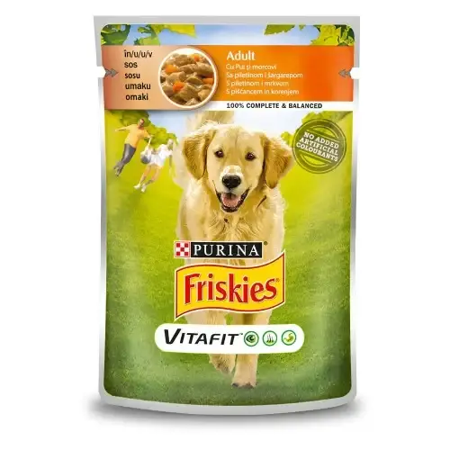 Влажный корм Purina Friskies для собак, кусочки в подливке с курицей и морковкой, 100 г
Влажный корм Purina Friskies для собак, кусочки в подливке с курицей и морковкой, 100 г