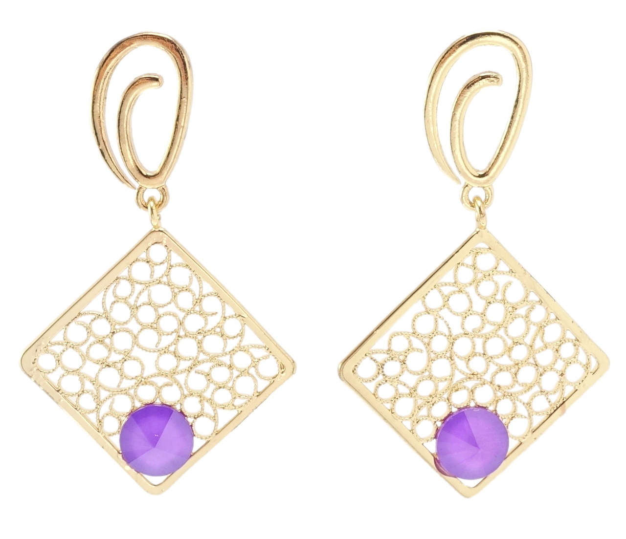 Серьги Xuping QQMM Позолота 14K гвоздики (пусеты) "Ажурные подвески сиреневыми фианитами"
Серьги Xuping QQMM Позолота 14K гвоздики (пусеты) "Ажурные подвески сиреневыми фианитами"