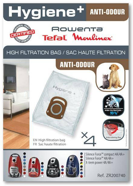 Комплект мешков Hygiene+ ANTI-ODOUR для пылесоса Rowenta 4шт RO6331, RO6443, RO6455 (ZR200540, ZR200740)
Комплект мешков Hygiene+ ANTI-ODOUR для пылесоса Rowenta 4шт RO6331, RO6443, RO6455 (ZR200540, ZR200740)