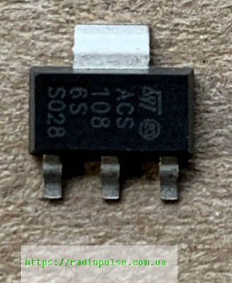 Микросхема ACS108-6SN , sot223 ( замена для ACS108-5S )
Микросхема ACS108-6SN , sot223 ( замена для ACS108-5S )