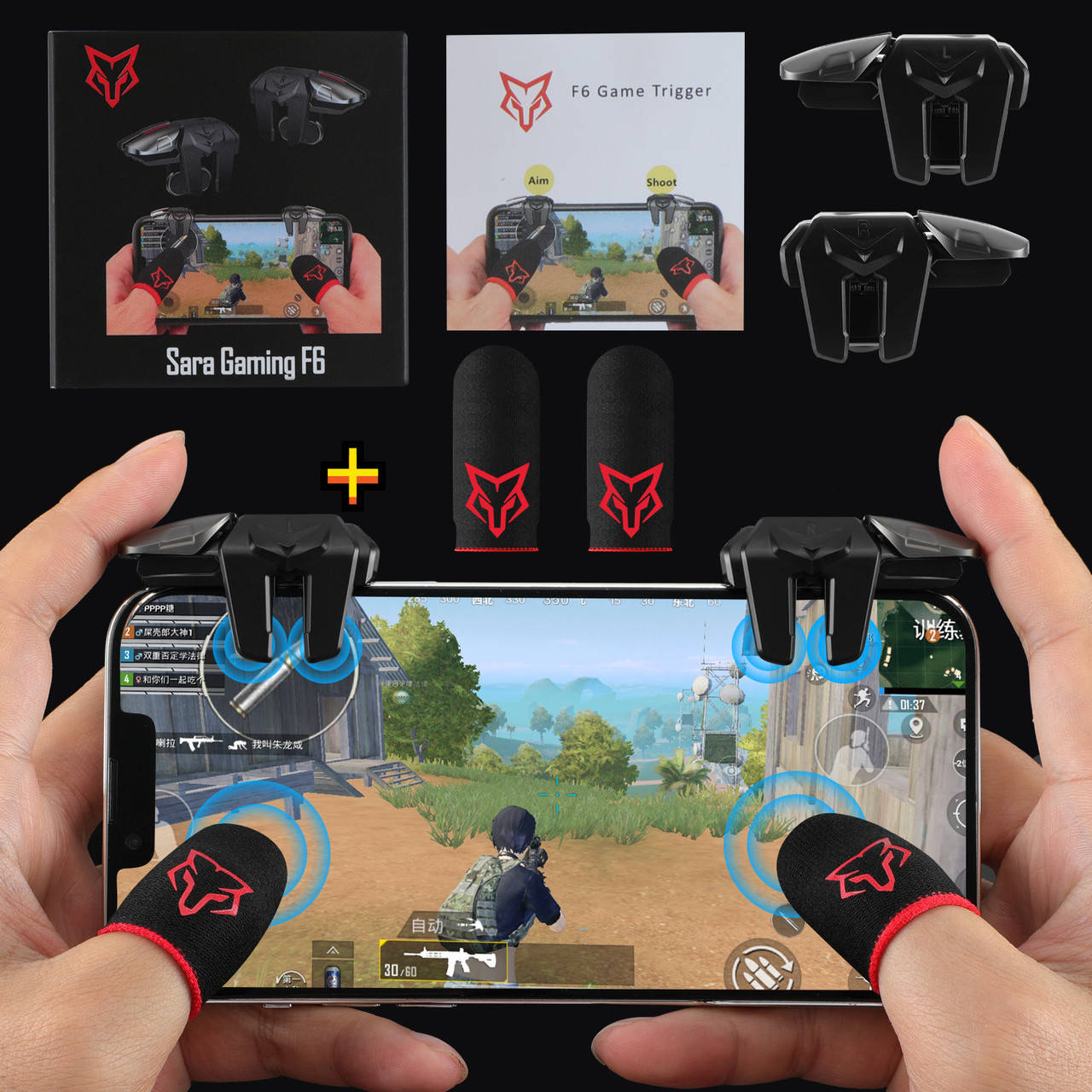 Комплект Sarafox F6 для игры в 6 пальцев игровые триггеры напальчники для телефона PUBG Standoff 2 COD Mobile
Комплект Sarafox F6 для игры в 6 пальцев игровые триггеры напальчники для телефона PUBG Standoff 2 COD Mobile
